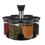 מעמד תבלינים מסתובב עם 6 צנצנות זכוכית ROSO TOOKLS