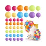 42 כדורים צבעונים גדלים שונים לקישוט עוגה