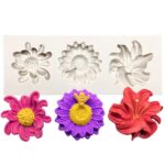 תבנית סילקון סט 3 פרחים שונים 5*13 ס"מ