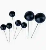 ⁦טופר 7 כדורים לקישוט עוגה שחור⁩ – תמונה ⁦2⁩