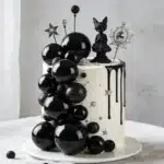 טופר 7 כדורים לקישוט עוגה שחור