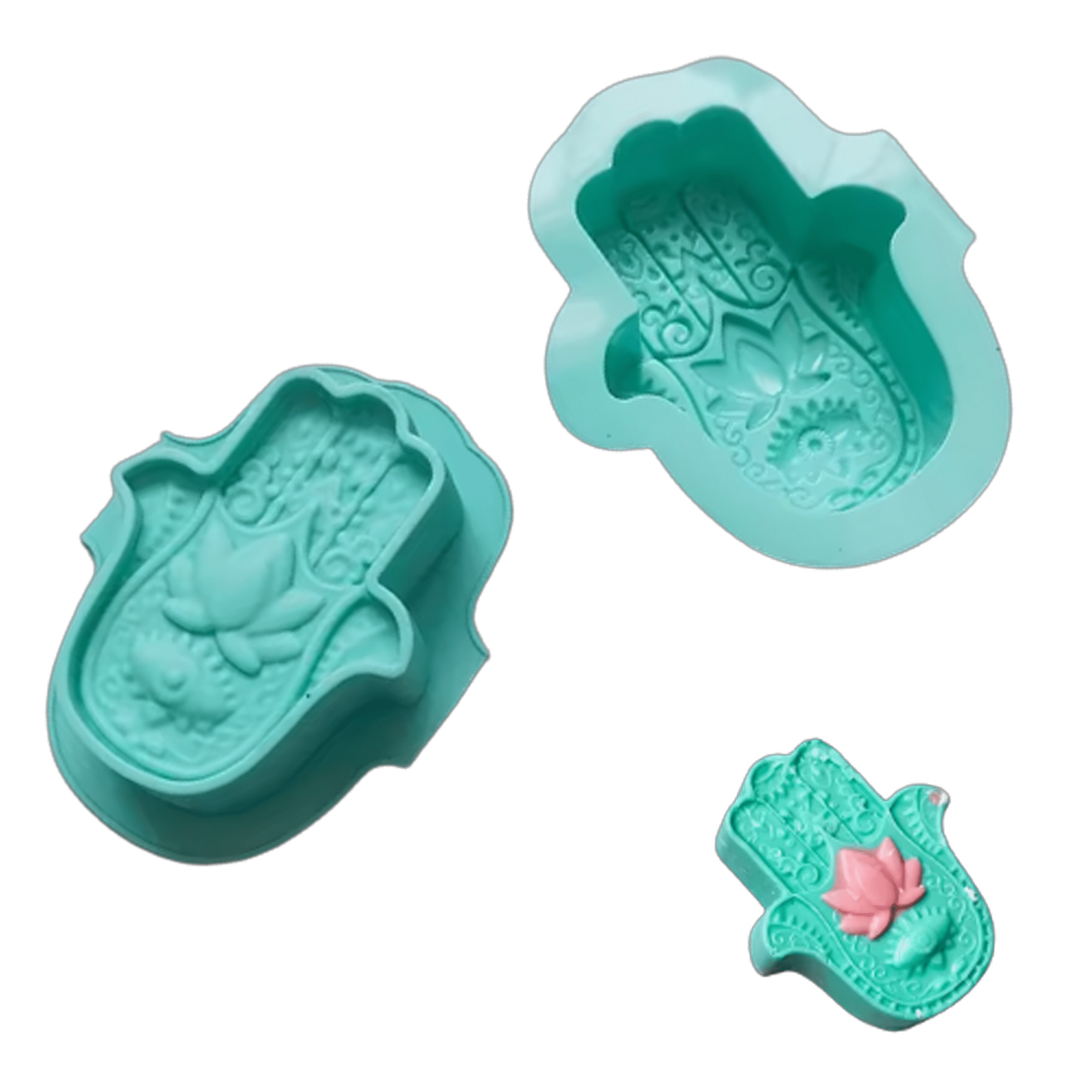 תבנית סיליקון מיני חמסה מ-10.5-8.5 סמ טורקיז – תמונה 1