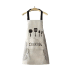 סינר מטבח COOKING מתכוונן עם כיס ומגבות בצדדים צבע שחור