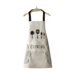 סינר מטבח COOKING מתכוונן עם כיס ומגבות בצדדים צבע שחור