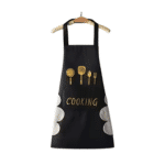 סינר מטבח COOKING מתכוונן עם כיס ומגבת בצבע קרם