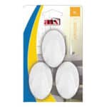 קולב הדבקה אובלי לבן גדול 3 יח