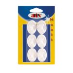 קולב הדבקה אובלי לבן קטן 6 יח