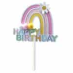 טופר לעוגה HB קשת בענן ורוד