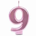 נר ספרה 9 רוז גולד