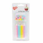 נרות יום הולדת צבעי פסטל - 12 יח