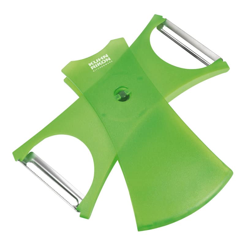 קולפן כפול חלק ומשונן ירוק KUHN RIKON שוויץ – תמונה 1