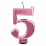 נר גדול מעמד שחור רוזגולד מטאלי ספרה 5