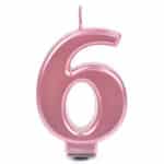 נר גדול מעמד שחור רוזגולד מטאלי ספרה 6