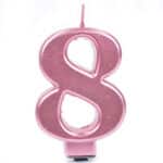 נר גדול מעמד שחור רוזגולד מטאלי ספרה 8