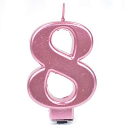 נר גדול מעמד שחור רוזגולד מטאלי ספרה 8