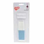 נרות לבנים ארוכים עם גליטר 12 יח תכלת