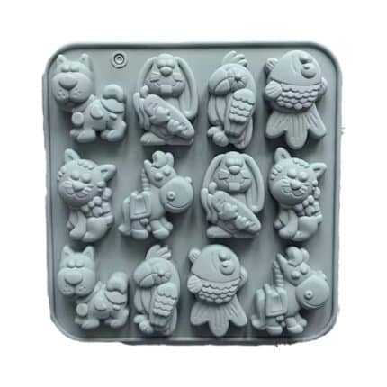 תבנית סילקון חיות מעורב מידה 17.5-17.5 סמ