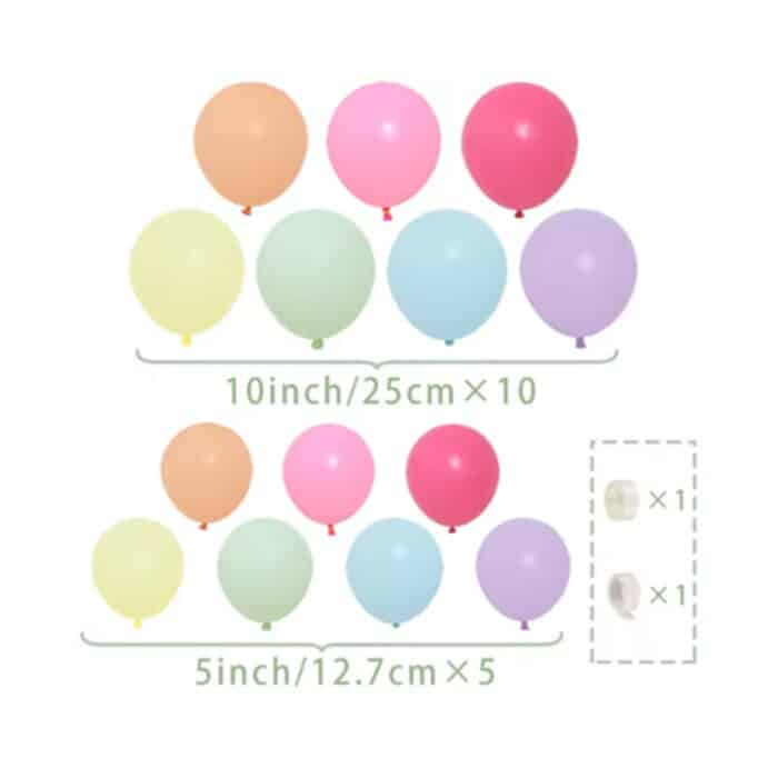 ⁦ערכת קישוט בלונים פסטלים 107 פריטים⁩ – תמונה ⁦2⁩