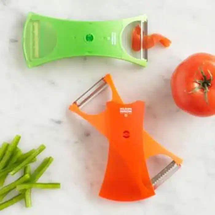 ⁦קולפן כפול חלק ומשונן אדום KUHN RIKON⁩ – תמונה ⁦3⁩