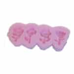 תבנית סילקון רביעיית פרחים עם עלים 3*8 ס"מ