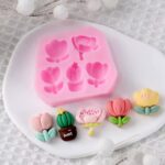 תבנית סילקון 5 פרחים עם עלים בלעדי!!