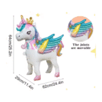 בלון חד קרן גדול עומד 64*91 ס"מ ניפוח עצמי