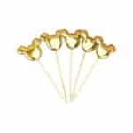 טופר מיקי זהב על מקל 6 יח' 11.5 ס"מ