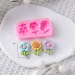 תבנית סילקון 3 פרחים עם עלים בלעדי!