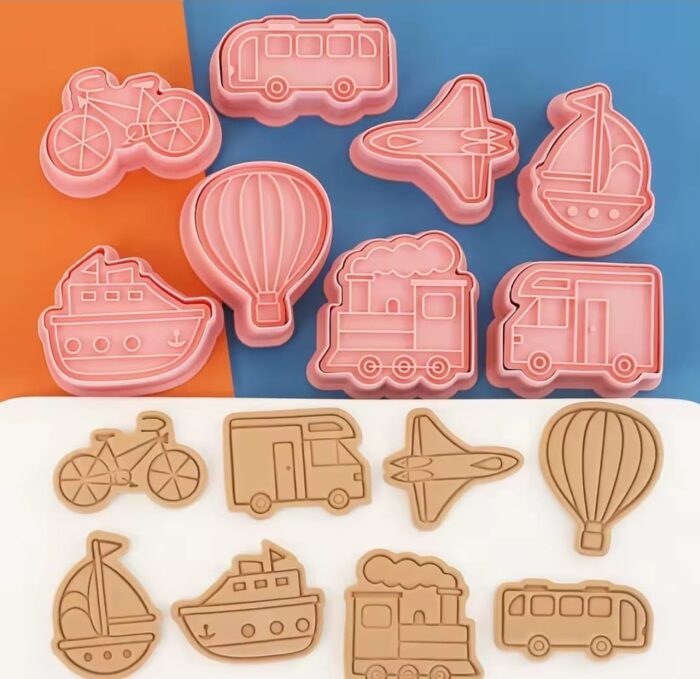 ⁦סט 8 חותכני תחבורה עם טקסטורה⁩ – תמונה ⁦3⁩