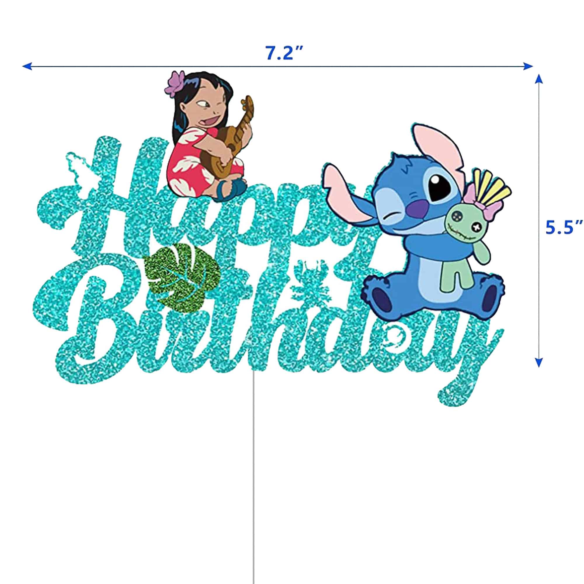 טופר לילו וסטיץ כחול HAPPY BIRTHDAY בלעדי! – תמונה 1