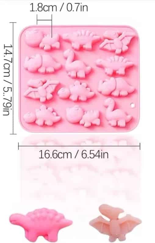 תבנית סילקון מיני דינוזאורים 12 שקעים בלעדי! – תמונה 1