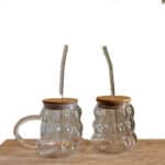 מאג כוס מלאכים עם תחתית ומכסה במבוק 350 סמ"ק