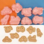 סט 8 חותכני תחבורה עם טקסטורה