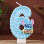 נר סטיץ כחול לבן ספרה 6 בלעדי!