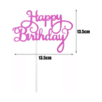 10 טופרים HAPPY BIRTHDAY מטאלי ורוד