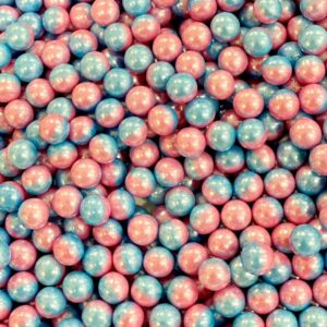 סוכריות חרוזי סוכר תכלת ורוד מטאלי 1 ק"ג – תמונה 1