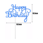 10 טופרים HAPPY BIRTHDAY מטאלי כחול