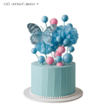 סט טופרים 19 כדורים 2 פרפרים 2 פרחים ורוד כחול