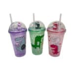 כוס קש אקריל אורות בתחתית