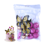 ⁦סט טופרים 19 כדורים 2 פרחים ורדים סגול זהב⁩ – תמונה ⁦2⁩