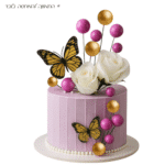 סט טופרים 19 כדורים 2 פרחים ורדים סגול זהב