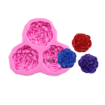 תבנית סיליקון 3 ורדים קטנים 8.5 סמ