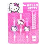 סט 6 נרות מודפסים לב הלו קיטי