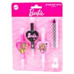 סט 6 נרות מודפסים לב בארבי