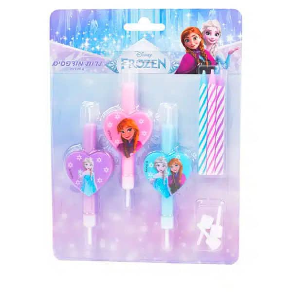 סט 6 נרות מודפסים לב פרוזן – תמונה 1