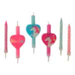 סט 6 נרות מודפסים לב חד קרן