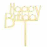 טופר אקרילי לעוגה HB זהב