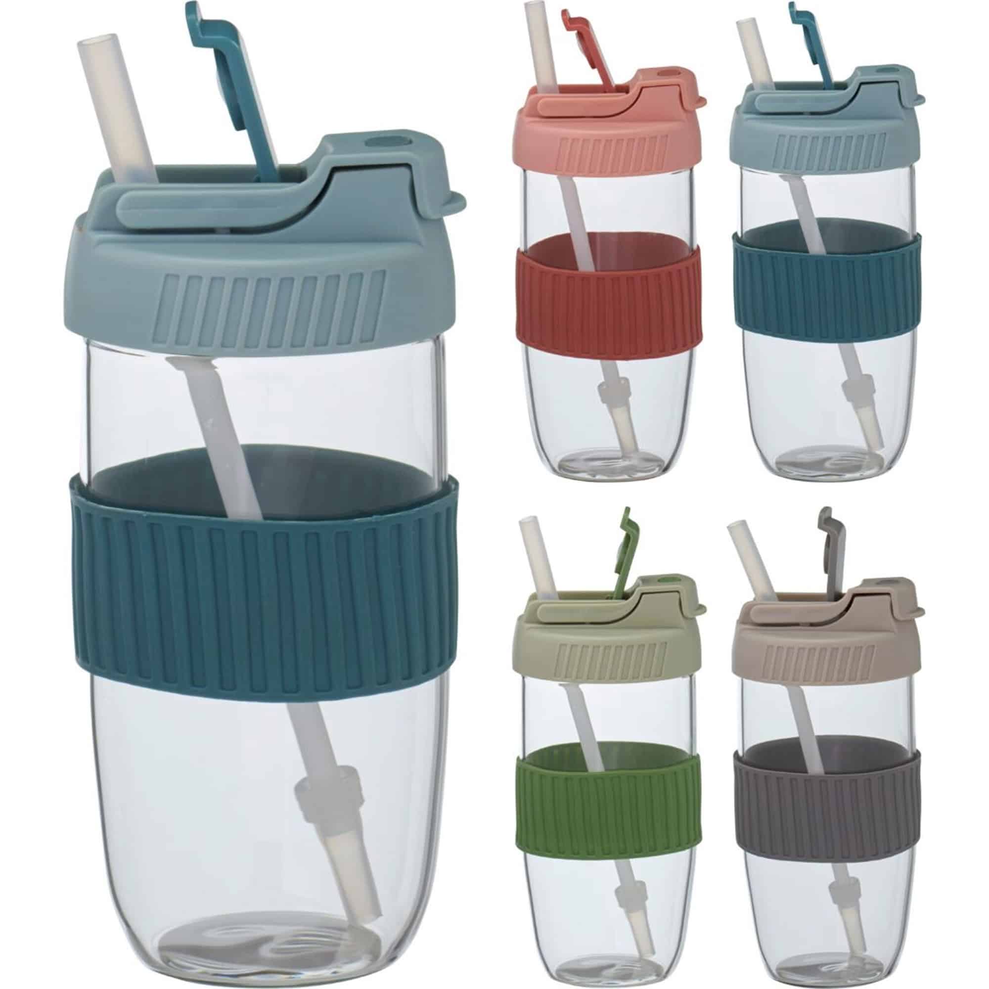 בקבוק זכוכית+סילקון לשתייה חמה/קרה 500 מ"ל – תמונה 1