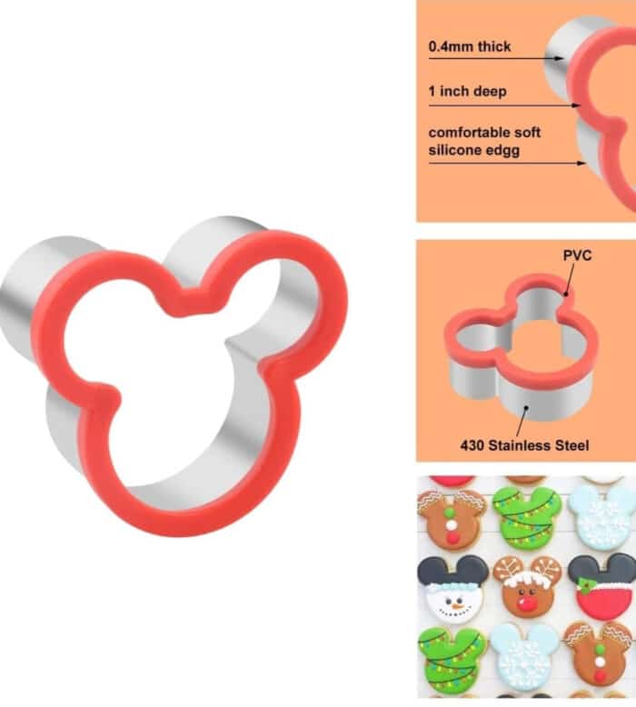 ⁦חותכן ראש מיקי מאוס נירוסטה מגן אדום 10.5-9.5 סמ⁩ – תמונה ⁦4⁩