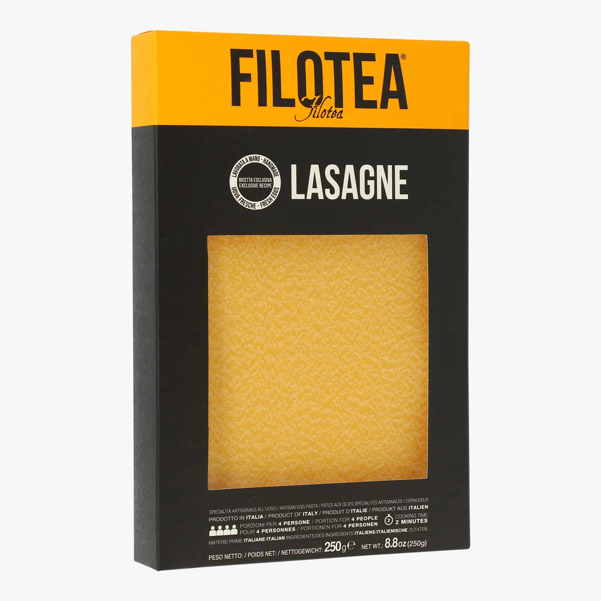 דפי לזניה ביצים 250 גרם FILOTEA איטליה – תמונה 1